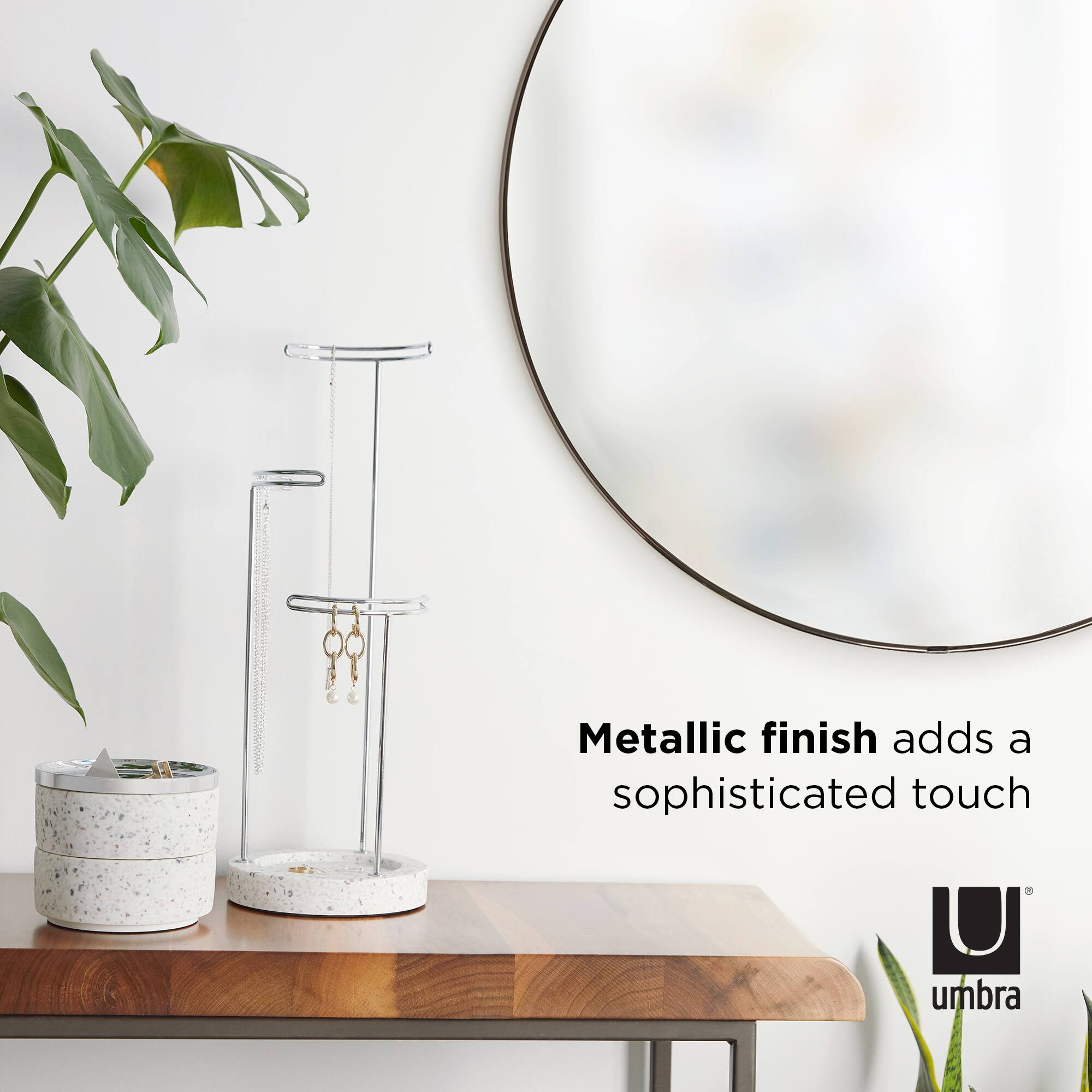 Umbra 34" Metallic Titanium Hubba Round Wall Mirror